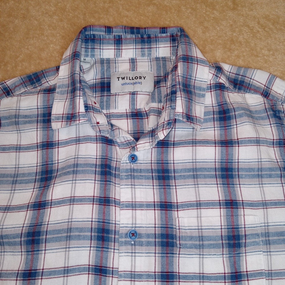 Twillory Men's Medium Long Sleeve Flannel Shirt Blue‎ - Picture 7 of 9